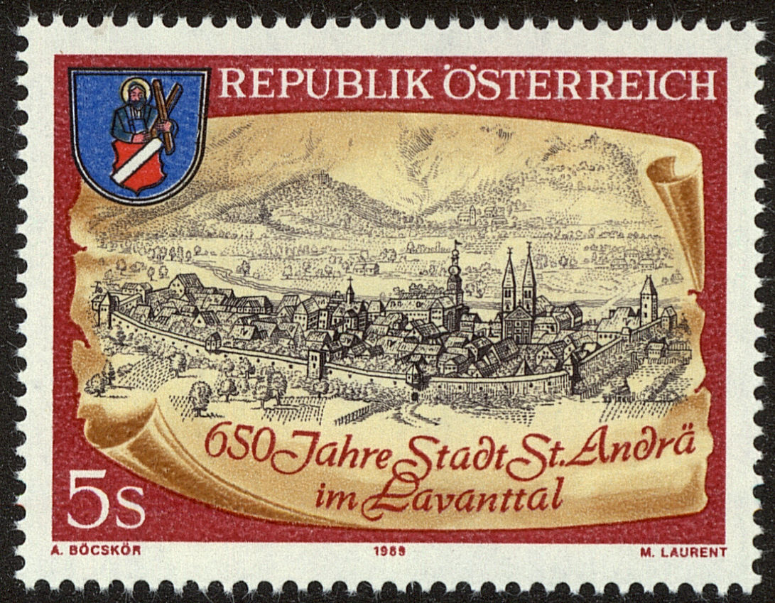 Front view of Austria 1462 collectors stamp