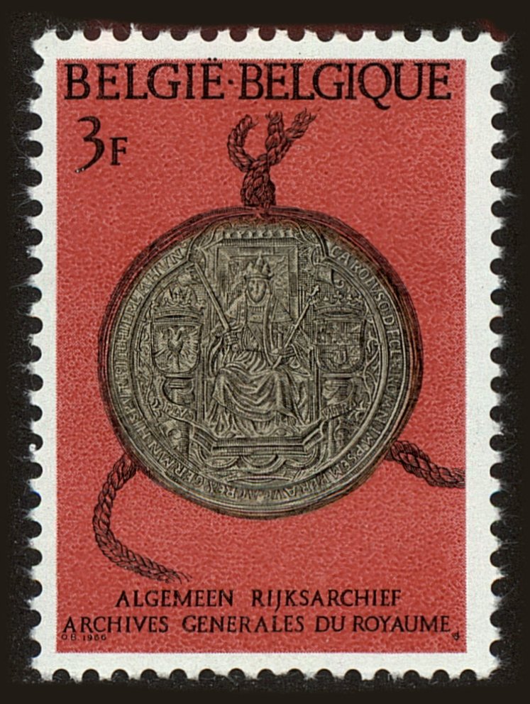 Front view of Belgium 667 collectors stamp