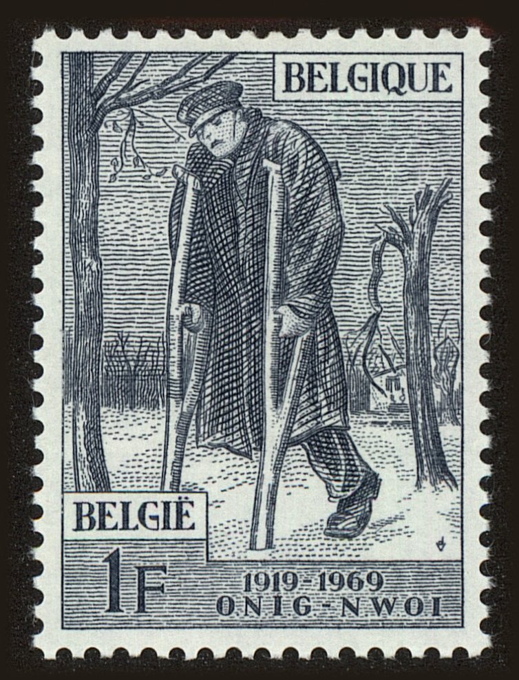 Front view of Belgium 727 collectors stamp