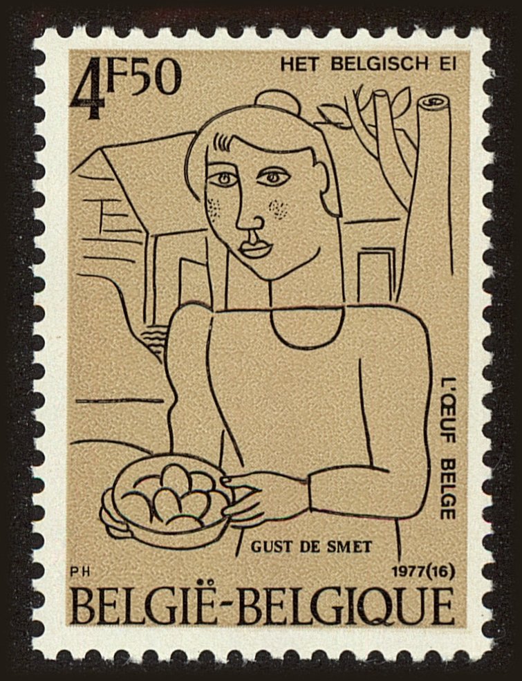 Front view of Belgium 999 collectors stamp