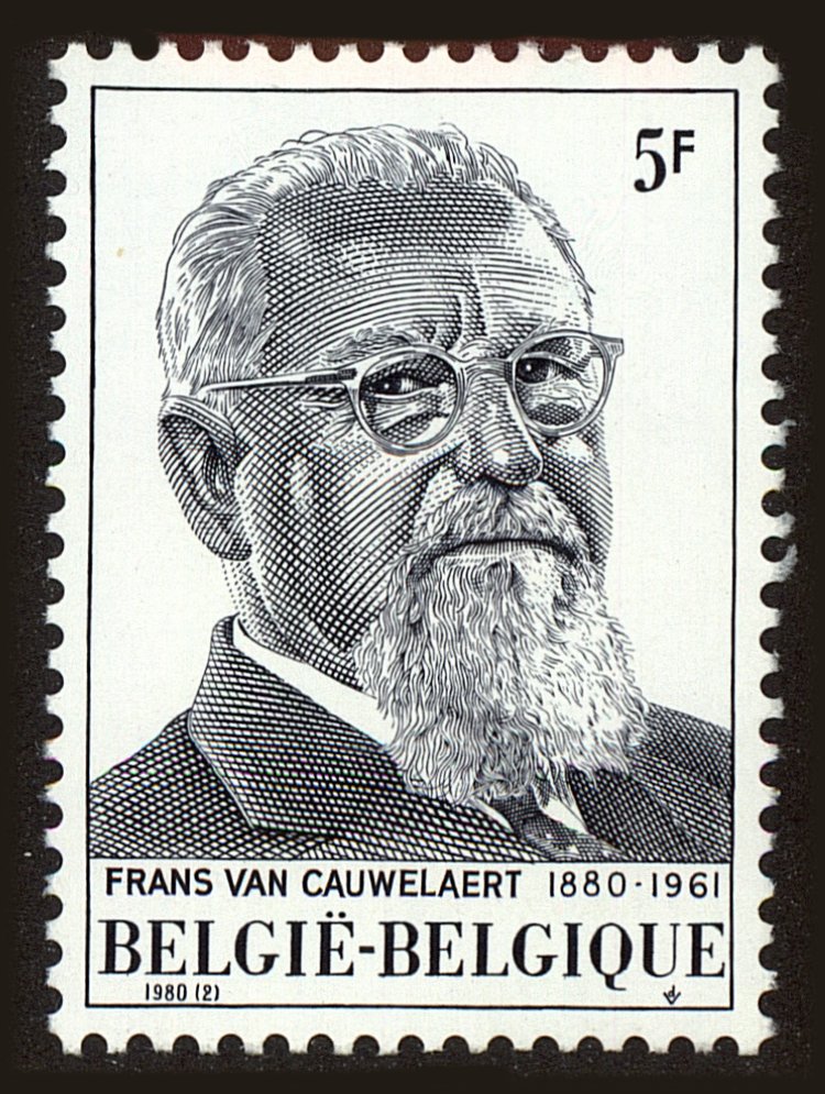 Front view of Belgium 1046 collectors stamp