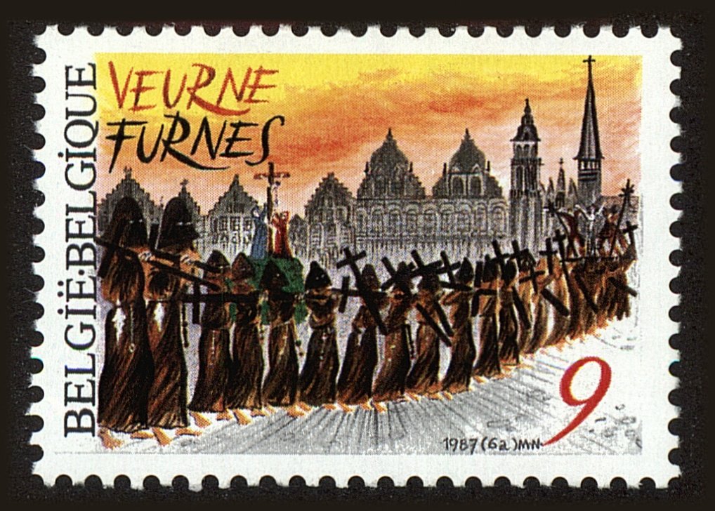 Front view of Belgium 1266 collectors stamp