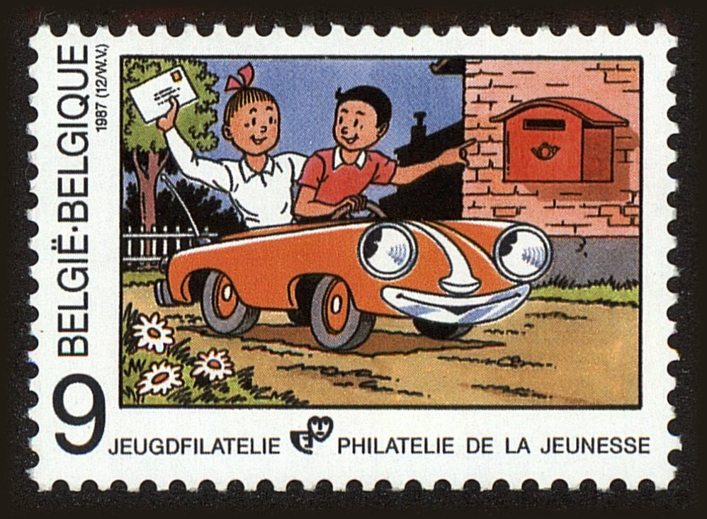Front view of Belgium 1280 collectors stamp