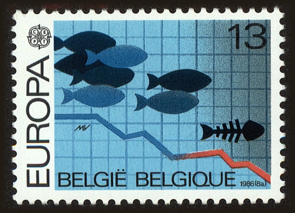 Front view of Belgium 1241 collectors stamp