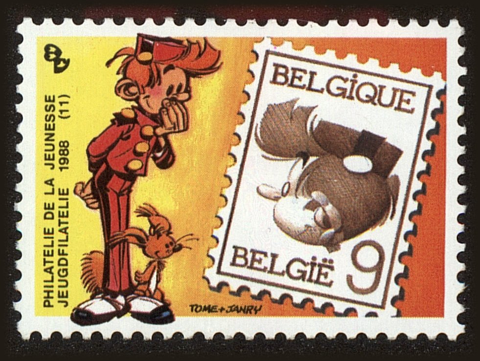 Front view of Belgium 1301 collectors stamp