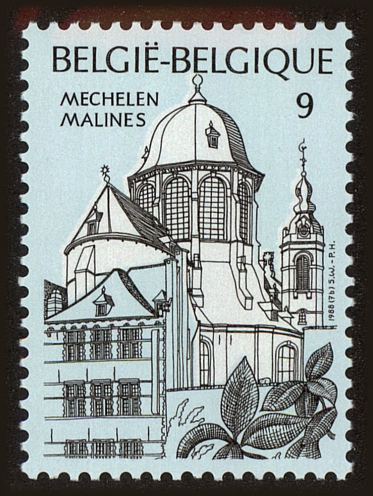 Front view of Belgium 1290 collectors stamp