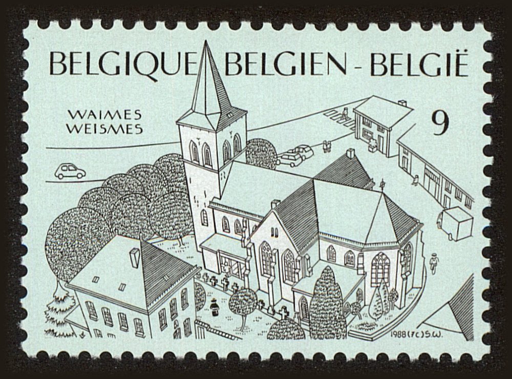 Front view of Belgium 1291 collectors stamp