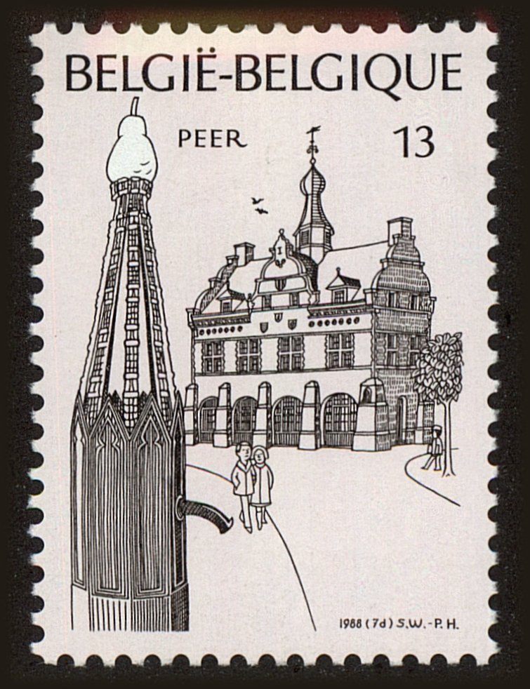 Front view of Belgium 1292 collectors stamp
