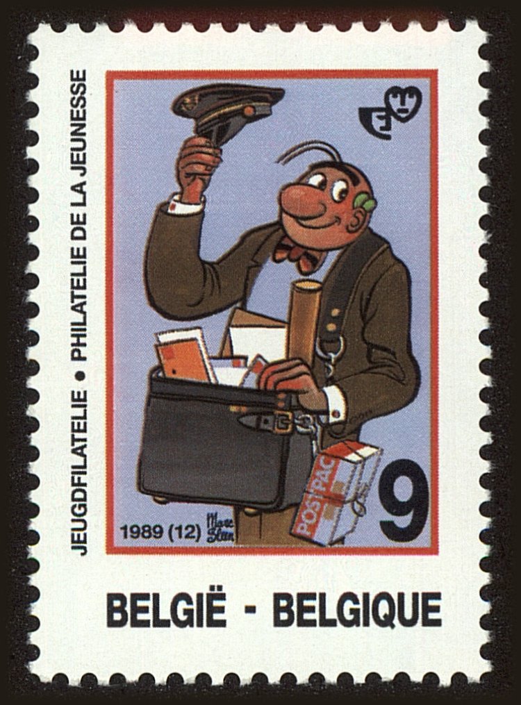 Front view of Belgium 1328 collectors stamp