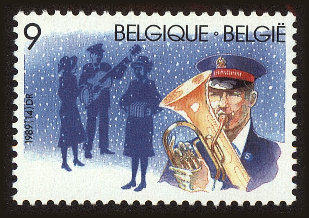 Front view of Belgium 1329 collectors stamp