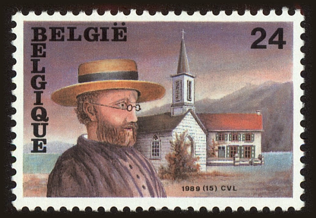 Front view of Belgium 1330 collectors stamp