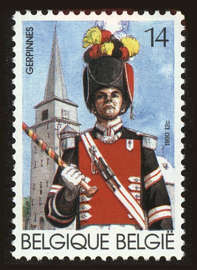 Front view of Belgium 1355 collectors stamp