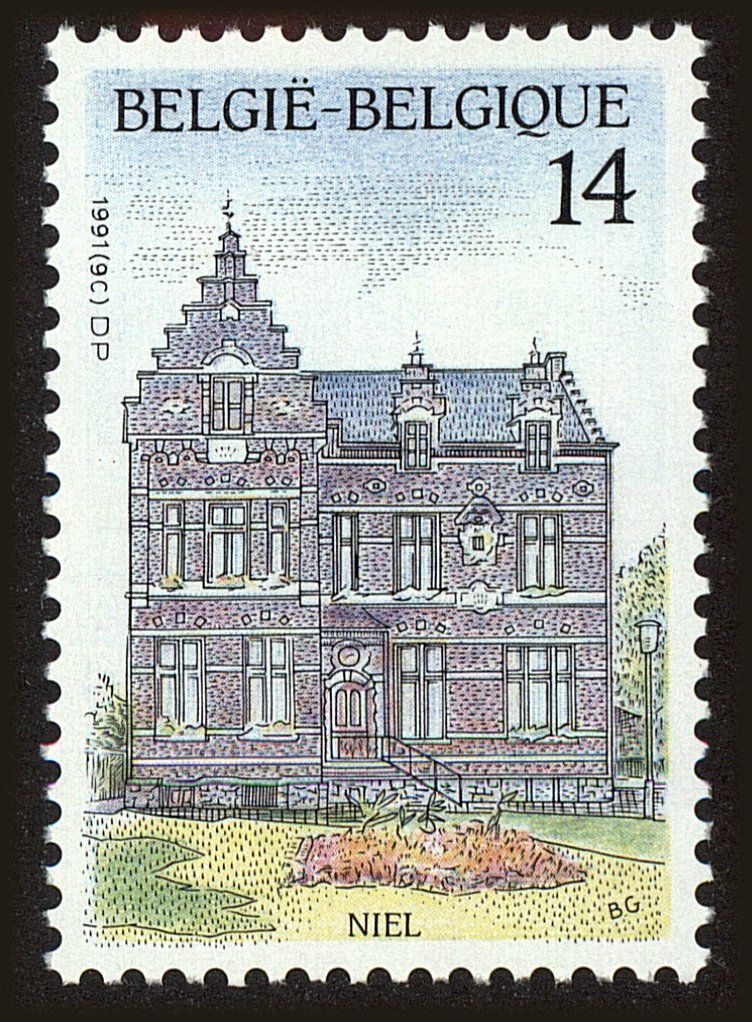 Front view of Belgium 1405 collectors stamp