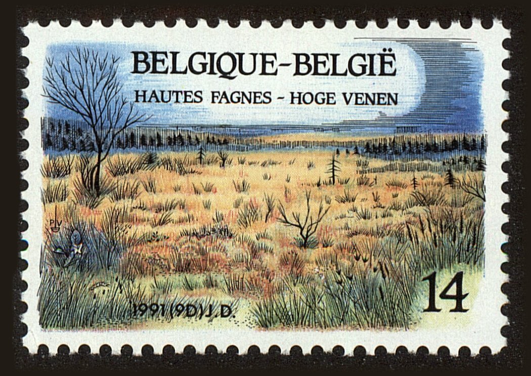 Front view of Belgium 1406 collectors stamp