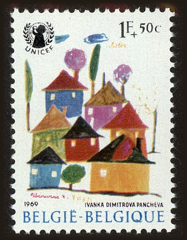Front view of Belgium B841 collectors stamp