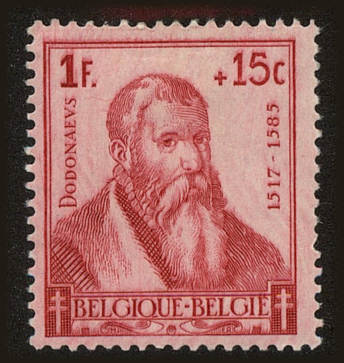 Front view of Belgium B323 collectors stamp