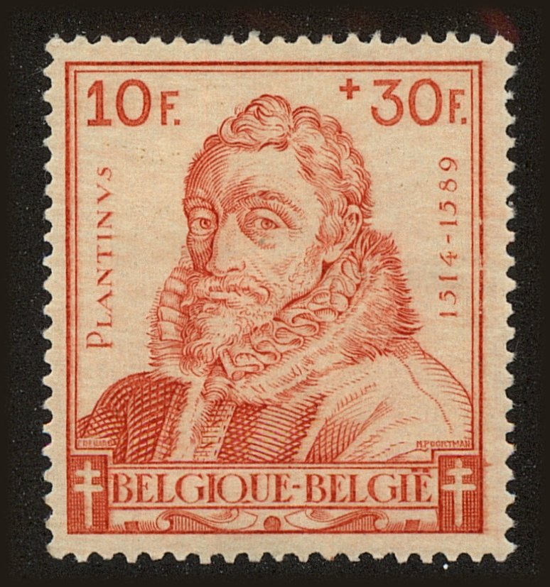 Front view of Belgium B327 collectors stamp