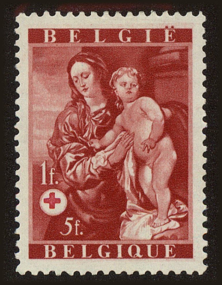 Front view of Belgium B373 collectors stamp