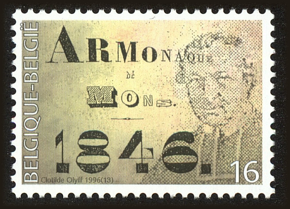 Front view of Belgium 1629 collectors stamp
