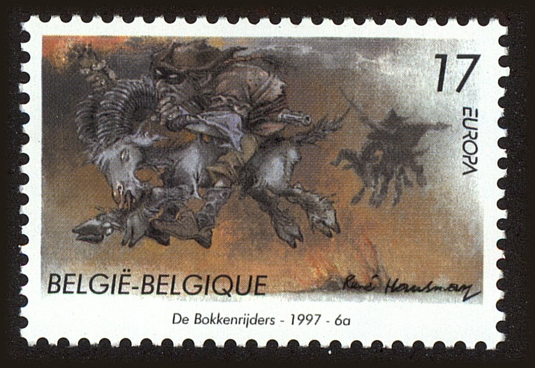 Front view of Belgium 1643 collectors stamp