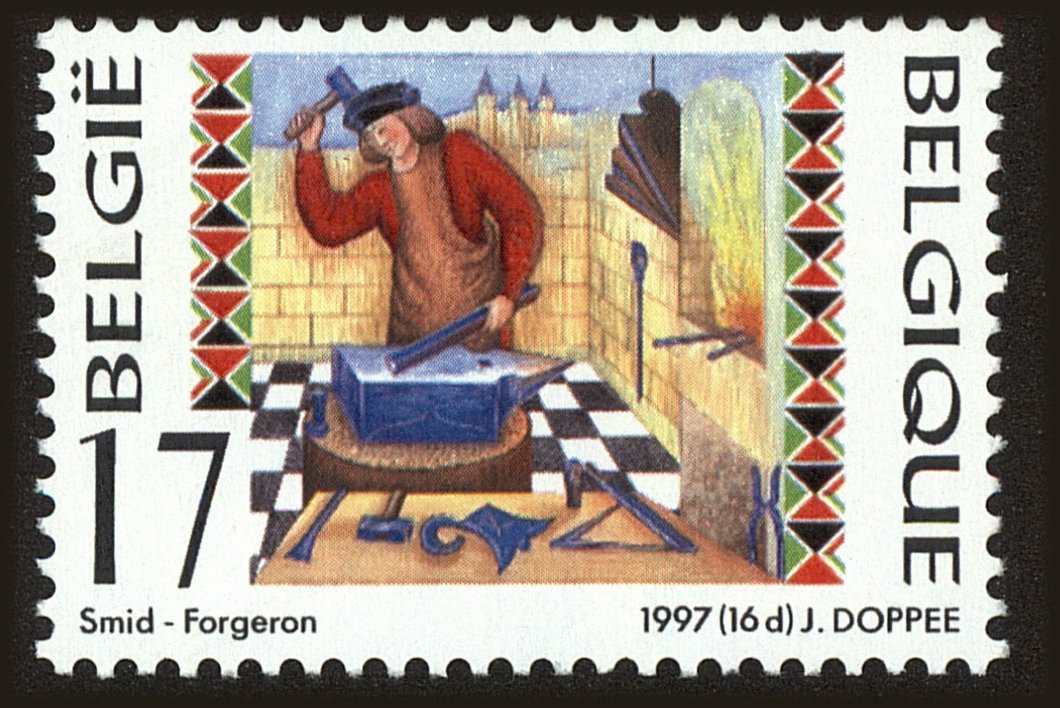 Front view of Belgium 1670 collectors stamp