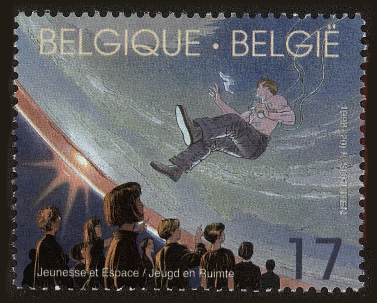 Front view of Belgium 1710 collectors stamp