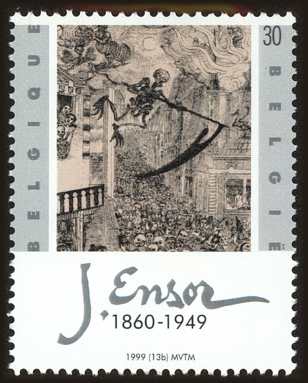 Front view of Belgium 1740 collectors stamp