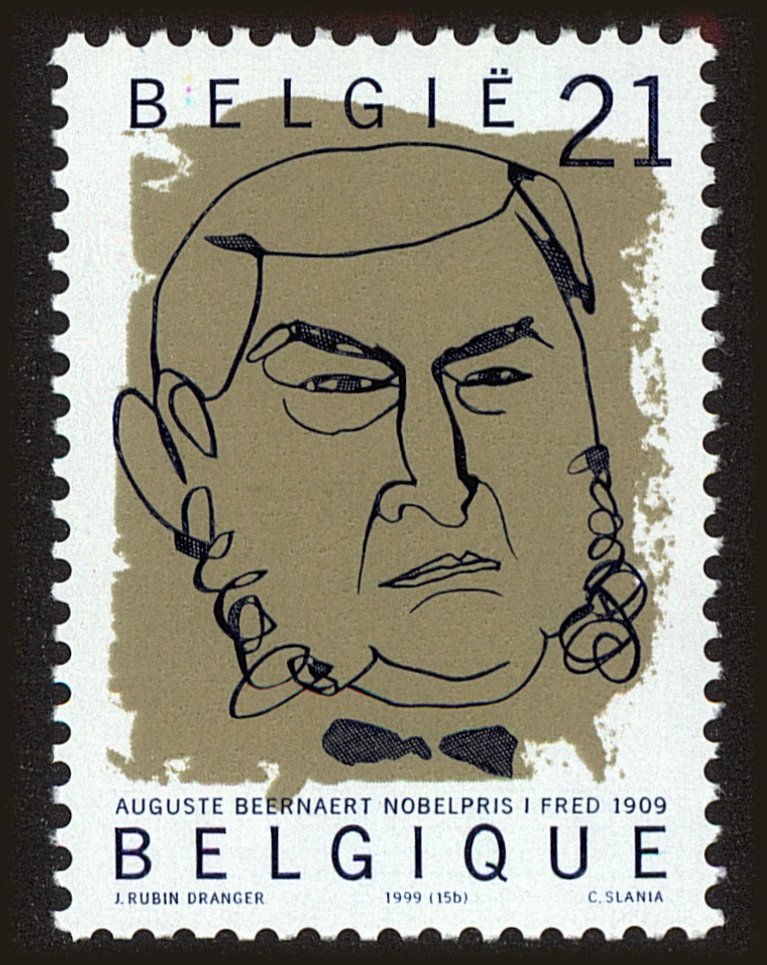 Front view of Belgium 1750 collectors stamp