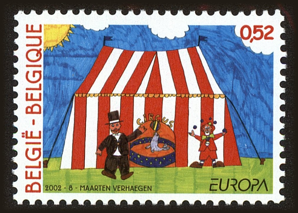Front view of Belgium 1911 collectors stamp