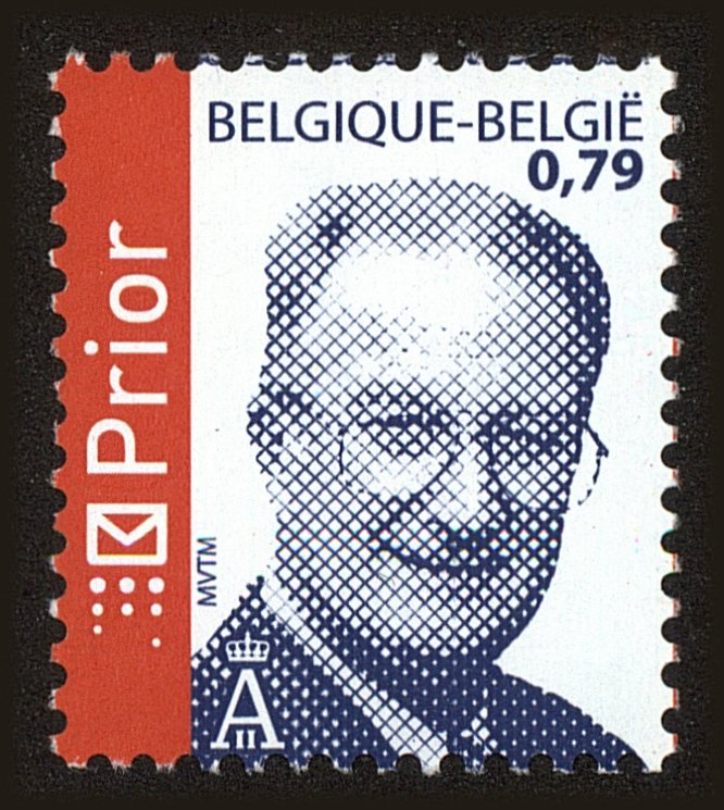 Front view of Belgium 1890 collectors stamp