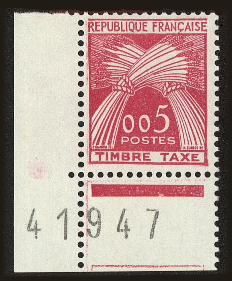 Front view of France J93 collectors stamp