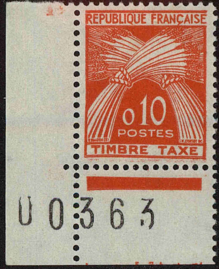 Front view of France J94 collectors stamp