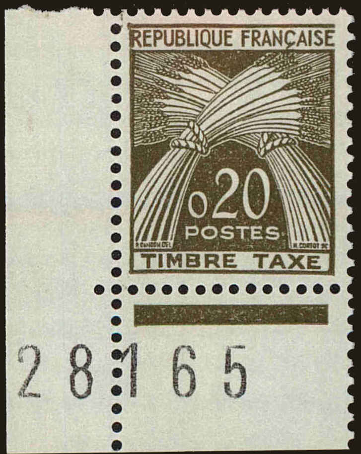Front view of France J95 collectors stamp