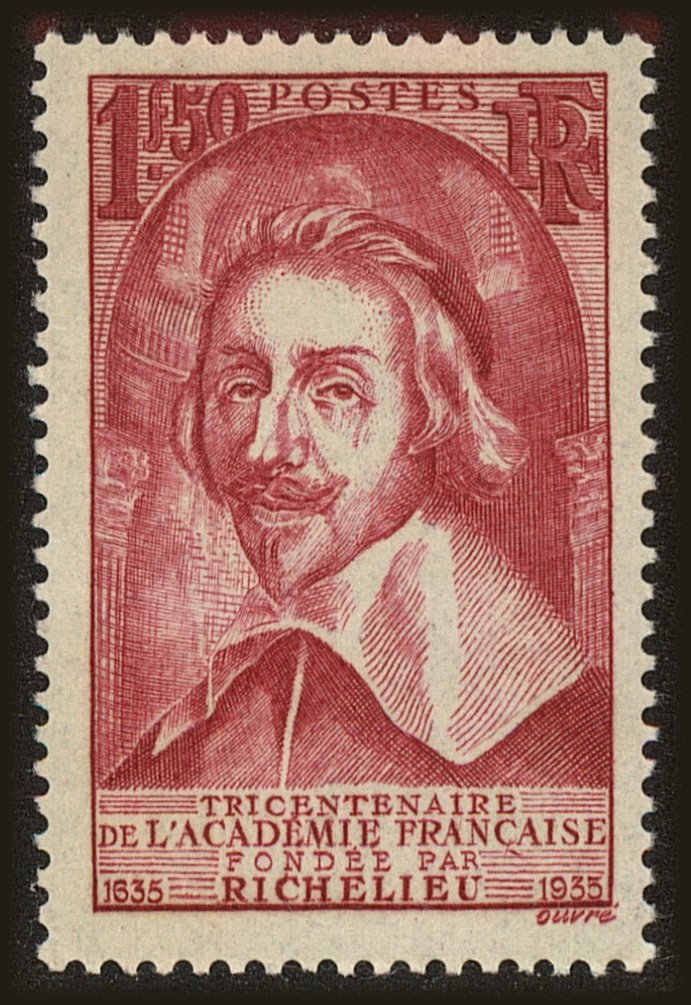 Front view of France 304 collectors stamp