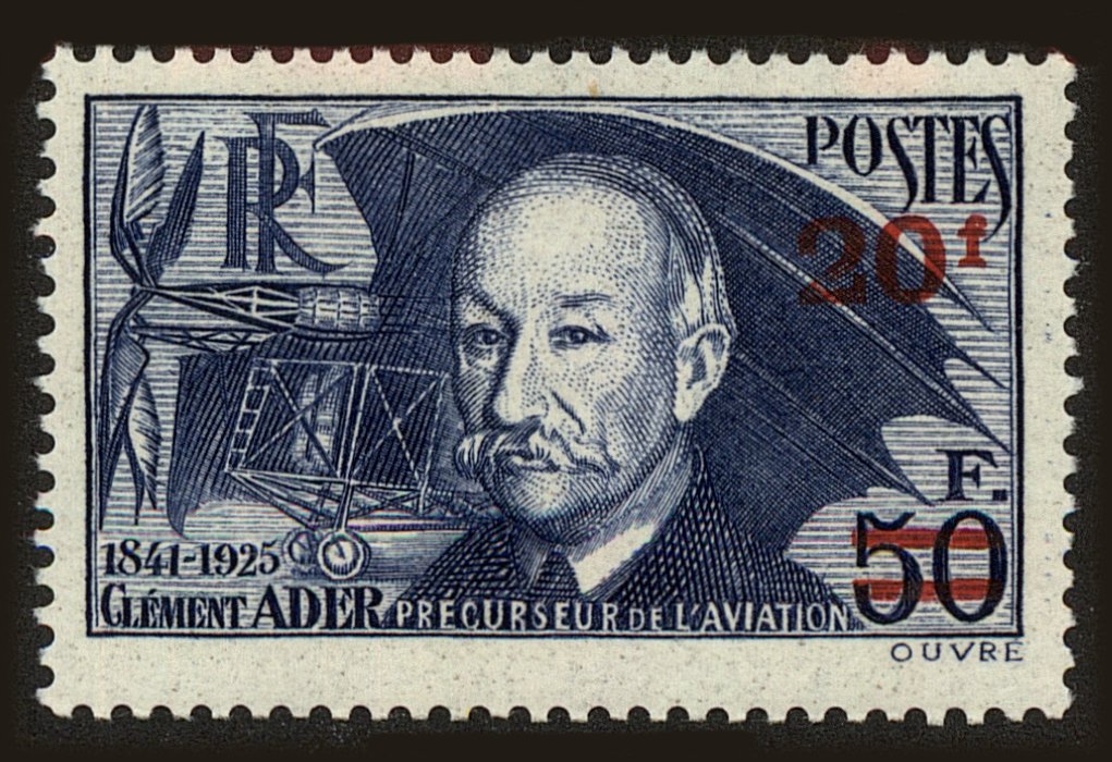 Front view of France 414 collectors stamp