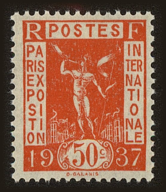 Front view of France 318 collectors stamp