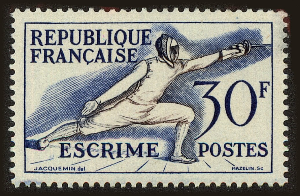 Front view of France 702 collectors stamp