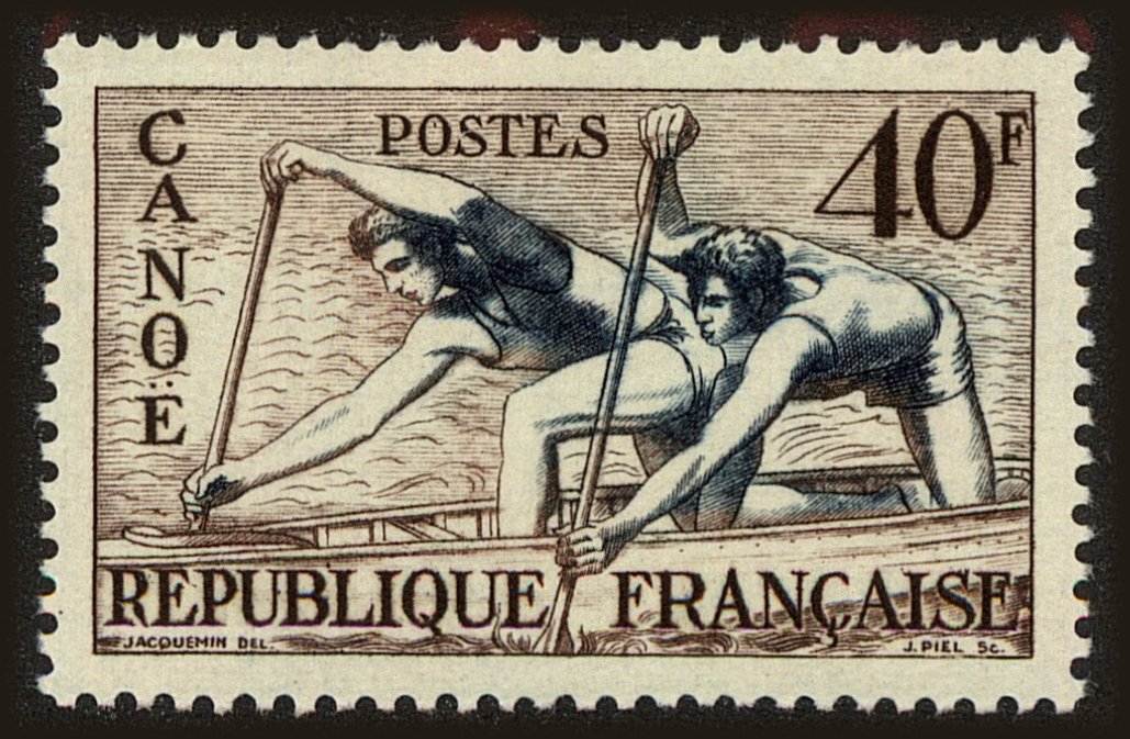 Front view of France 703 collectors stamp