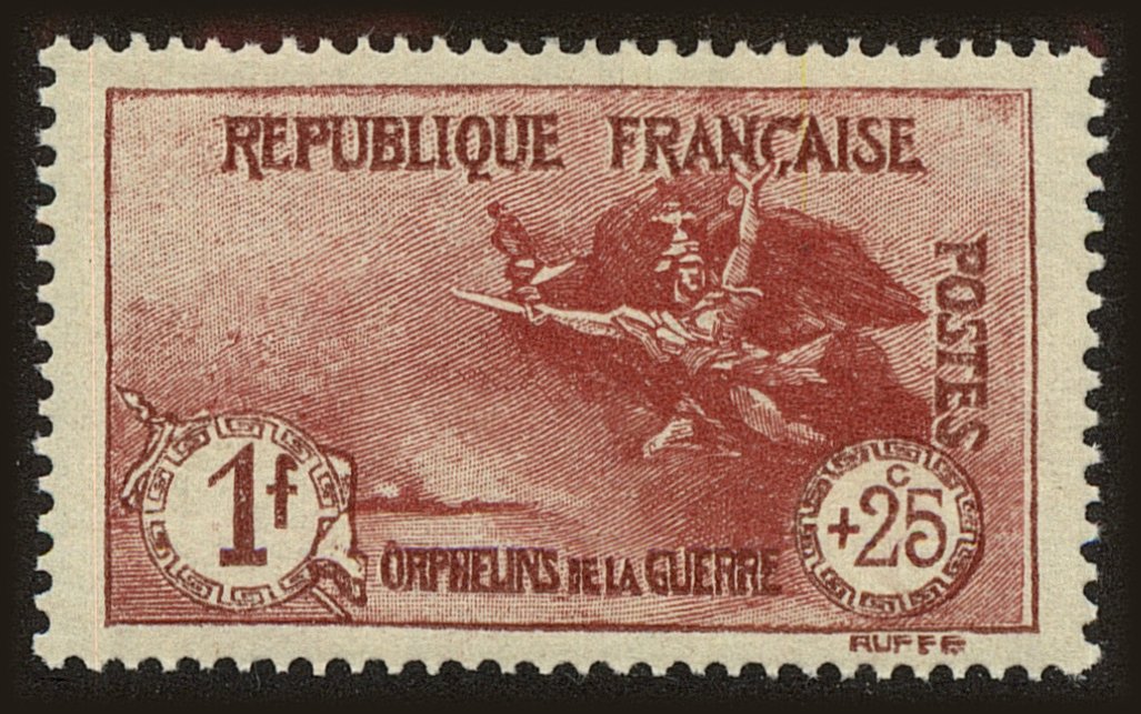 Front view of France B22 collectors stamp