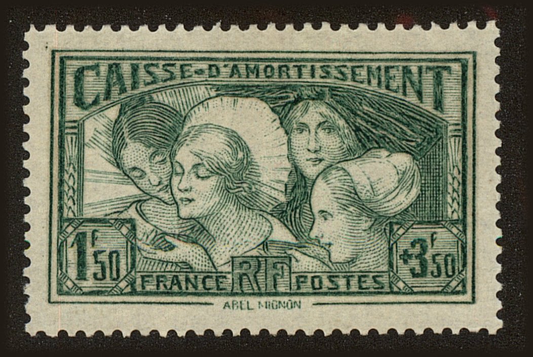 Front view of France B38 collectors stamp