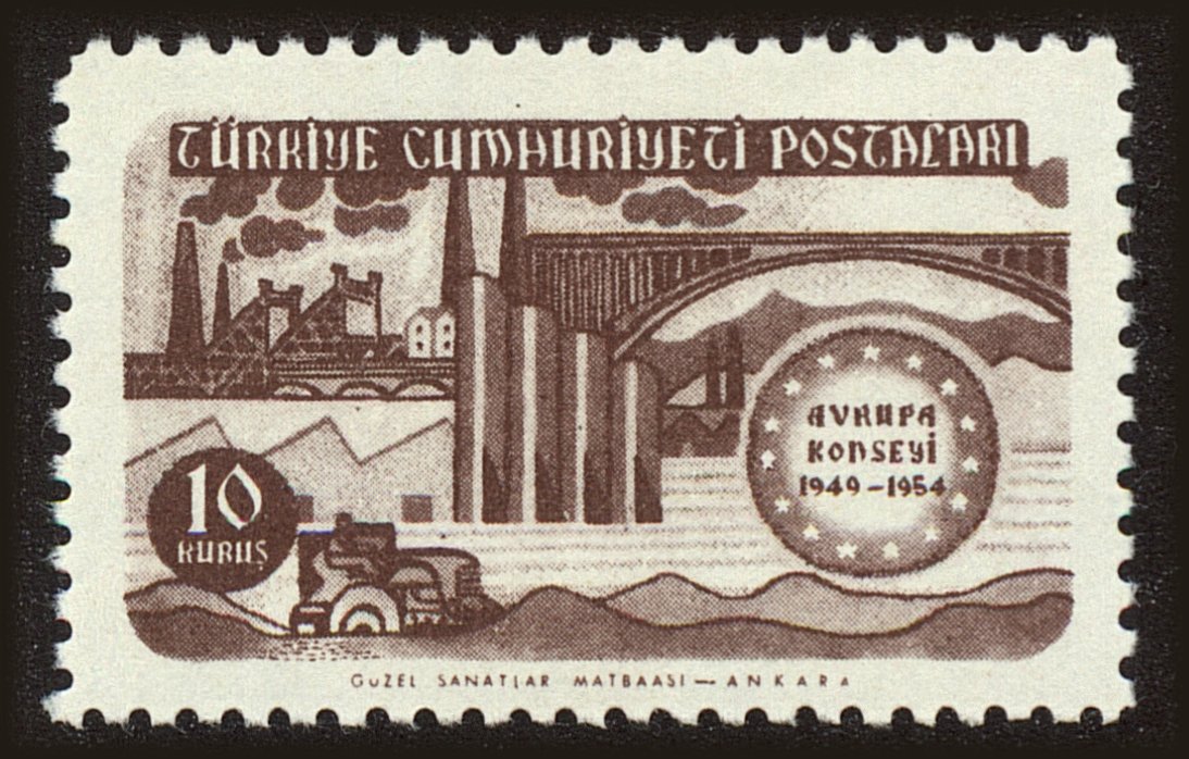 Front view of Turkey 1130 collectors stamp