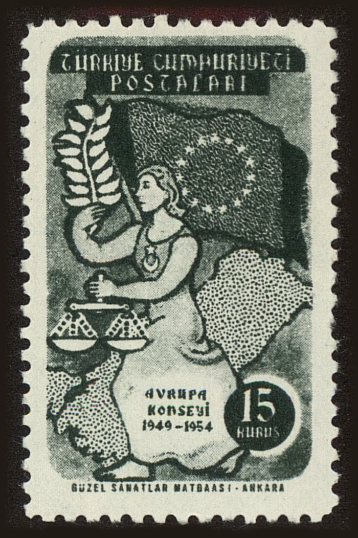 Front view of Turkey 1131 collectors stamp