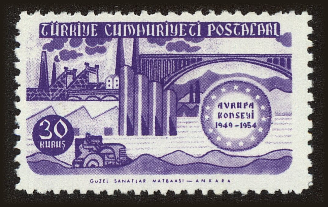 Front view of Turkey 1133 collectors stamp