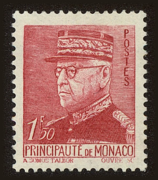 Front view of Monaco 186 collectors stamp