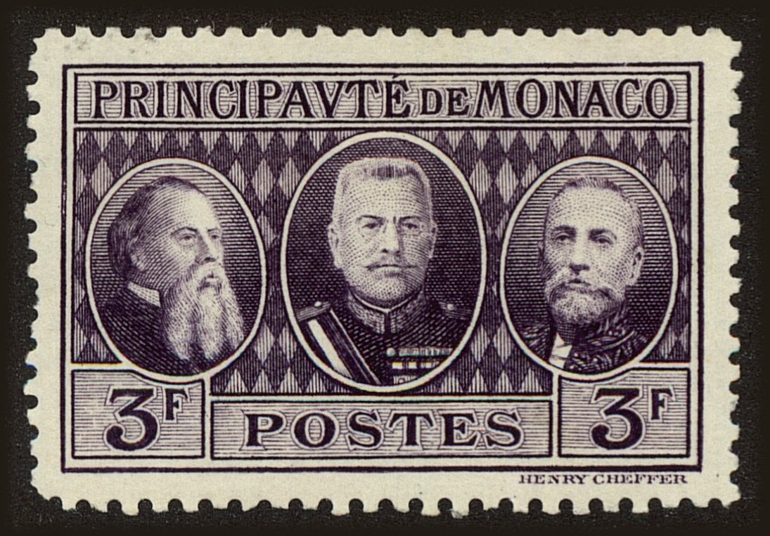 Front view of Monaco 102 collectors stamp
