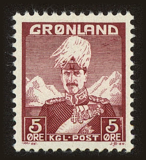 Front view of Greenland 2 collectors stamp