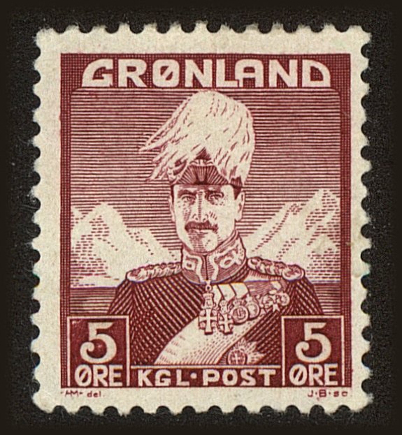 Front view of Greenland 2 collectors stamp