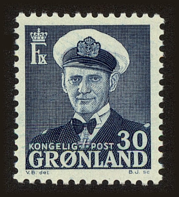 Front view of Greenland 33 collectors stamp