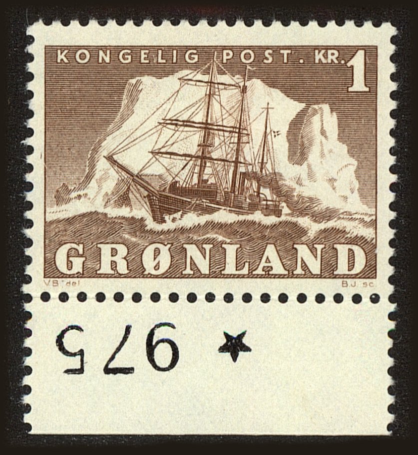 Front view of Greenland 36 collectors stamp