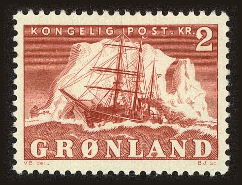 Front view of Greenland 37 collectors stamp